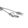 USB кабель 2в1 для iPhone 5/6/6Plus/7/7Plus/micro USB 1.0м AWEI CL-930 текстильный (серый)