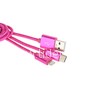 USB кабель 2в1 для iPhone 5/6/6Plus/7/7Plus/Type-C USB 1.0м AWEI CL-984 текстильный (малиновый)