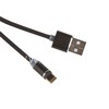 USB кабель Lightning 1.0м X-CABLE МАГНИТНЫЙ текстильный (черный) в коробке
