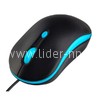 Мышь проводная PERFEO MOUNT USB (черный/голубой)