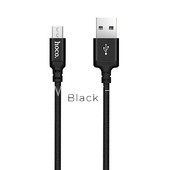 USB кабель micro USB 1.0м HOCO X14 текстильный (черный) 2.0A