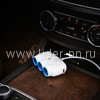 Разветвитель HOCO в авто на 3 устройства с 2 USB (3100mAh) со шнуром (белый)