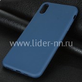 Задняя панель для  iPhone XS MAX  Силикон матовый (синяя)