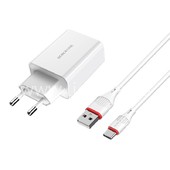 СЗУ Type-C 1 USB выход 18W Quick Charge 3.0 (6V-3.0A/9V-2.0A/12V-1.5A) BOROFONE BA21A (белый) СЗУ Type-C 1 USB выход 18W Quick Charge 3.0 (6V-3.0A/9V-2.0A/12V-1.5A) BOROFONE BA21A (белый)