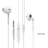 Наушники MP3/MP4 BOROFONE (BM30) микрофон/кнопка ответа вызова (белые)