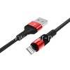 USB кабель Lightning 1.0м BOROFONE BX21 текстильный (графит) 2.4A