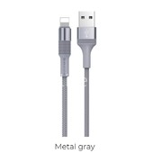 USB кабель Lightning 1.0м BOROFONE BX21 текстильный (графит) 2.4A USB кабель Lightning 1.0м BOROFONE BX21 текстильный (графит) 2.4A