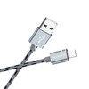 USB кабель Lightning 1.0м BOROFONE BX24 текстильный (графит) 2.4A