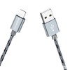 USB кабель Lightning 1.0м BOROFONE BX24 текстильный (графит) 2.4A