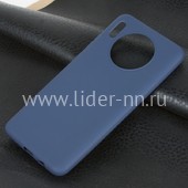 Задняя панель для Huawei Mate 30 Силикон матовый (синяя)