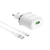 СЗУ Type-C 1 USB выход 18W Quick Charge 3.0 (6V-3.0A/9V-2.0A/12V-1.5A) BOROFONE BA36A (белый)