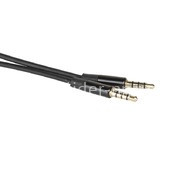 Кабель AUX 3.5 на 3.5 Am-Am  (1м) 3-х контактный круглый; металл.коннектор ELTRONIC черный (в кор)