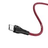 USB кабель micro USB 1.0м BOROFONE BX39 текстильный (черный/красный) 2.4A