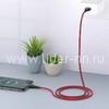 USB кабель для USB Type-C 1.0м BOROFONE BX39 текстильный (черный/красный) 3.0A