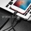 USB кабель Lightning 2.0м HOCO X14 текстильный (черный) 2.0A