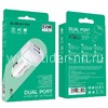 АЗУ 2 USB выхода 12W (2400mAh) BOROFONE BZ14 (белый)