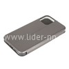 Чехол-книжка для iPhone 12/12 Pro (6.1") Brauffen (горизонтальный флип) серебро (пакет)