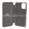 Чехол-книжка для iPhone 12 Mini (5.4") Brauffen (горизонтальный флип) серебро (пакет)