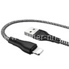 USB кабель Lightning 1.0м BOROFONE BX39 текстильный (черный/белый) 3.0A