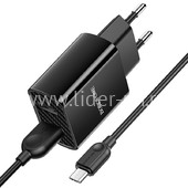 СЗУ Micro USB 2 USB выхода (2100mAh/5V) BOROFONE BA53A (черный)