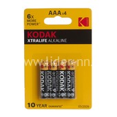 Батарейка алкалиновая KODAK LR03/4BL XTRALIFE Alkaline Батарейка алкалиновая KODAK LR03/4BL XTRALIFE Alkaline