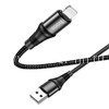 USB кабель Lightning 1.0м HOCO X50 текстильный (черный) 2.4A