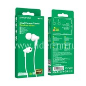 Наушники MP3/MP4 BOROFONE (BM49) микрофон/кнопка ответа вызова (белые)