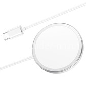 Беспроводное зарядное устройство HOCO CW30 Pro Magnetic Charger (белое/серебро) Беспроводное зарядное устройство HOCO CW30 Pro Magnetic Charger (белое/серебро)