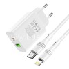 СЗУ Type-C to Lightning 1 USB выход QC3.0+PD 20W (5V-3.0A/9V-2.0A/12V-1.5A) BOROFONE BA56A (белый)