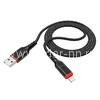 USB кабель Lightning 1.0м HOCO X59 текстильный (черный) 2.4A