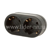 Разветвитель сетевой Perfeo "RU POWER" 2 гнезда; 16A; с заземлением (черный) 2Т2 Разветвитель сетевой Perfeo "RU POWER" 2 гнезда; 16A; с заземлением (черный) 2Т2