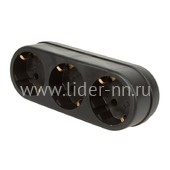 Разветвитель сетевой Perfeo "RU POWER" 3 гнезда; 16A; с заземлением (черный) 3L3 Разветвитель сетевой Perfeo "RU POWER" 3 гнезда; 16A; с заземлением (черный) 3L3