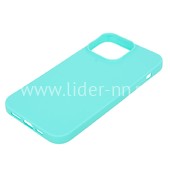 Задняя панель для  iPhone 13 Pro Max 6.7"  Силикон матовый (бирюза)