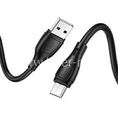 USB кабель micro USB 1.0м HOCO X61 силиконовый (черный) 2.4A