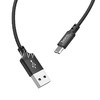 USB кабель micro USB 2.0м HOCO X14 текстильный (черный)