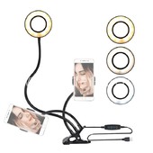 Селфи кольцо 9см/пульт управления светом/держатель для телефона/гибкий штатив/крепление прищепка