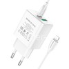 СЗУ Type-C to Lightning 1 USB выход QC3.0+PD 20W (5V-3.0A/9V-2.0A/12V-1.5A) BOROFONE BA67A (белый)