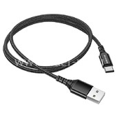 USB кабель для USB Type-C 1.0м BOROFONE BX54 текстильный (черный) 3.0A