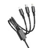 USB кабель 3в1 Lightning/micro USB/Type-C 1.0м BOROFONE BX72 (черный) 2.0A