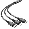 USB кабель 3в1 Lightning/micro USB/Type-C 1.0м HOCO X76 текстильный (черный) 2.0A