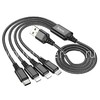 USB кабель 3в1 Lightning/micro USB/Type-C 1.0м HOCO X76 текстильный (черный) 2.0A