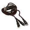 USB кабель 3в1 Lightning/micro USB/Type-C 1.5м MAIMI X50 текстильный (черный) 6A