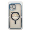 Задняя панель для  iPhone 13 Pro Max 6.7" Силикон с MagSafe (блистер) прозрачная/синяя