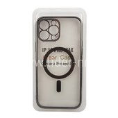 Задняя панель для  iPhone 13 Pro Max 6.7" Силикон с MagSafe (блистер) прозрачная/черная