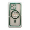 Задняя панель для  iPhone 13 Pro 6.1" Силикон с MagSafe (блистер) прозрачная/зеленая