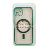 Задняя панель для  iPhone 13 6.1"  Силикон с MagSafe (блистер) прозрачная/зелёная