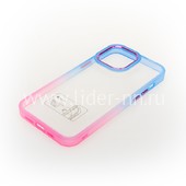 Задняя панель для  iPhone 13 6.1"  Силикон двухцветка (малиново-синяя)