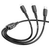 USB кабель 3в1 Lightning/micro USB/Type-C 1.0м BOROFONE BX71 (черный) 2.0A