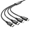 USB кабель 4в1 Lightning/micro USB/Type-C*2 1.0м HOCO X76 текстильный (черный) 2.0A