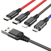 USB кабель 4в1 Lightning/micro USB/Type-C*2 1.0м HOCO X76 текстильный (черный) 2.0A